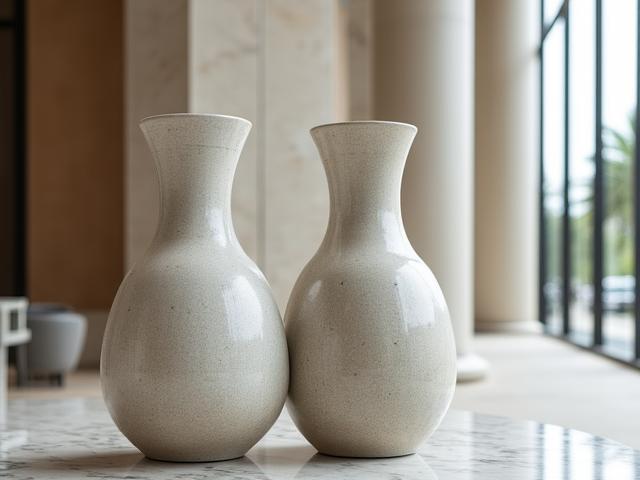 เครื่องปั้นดินเผาเชียงใหม่ลายทันสมัยในโรงแรมหรู